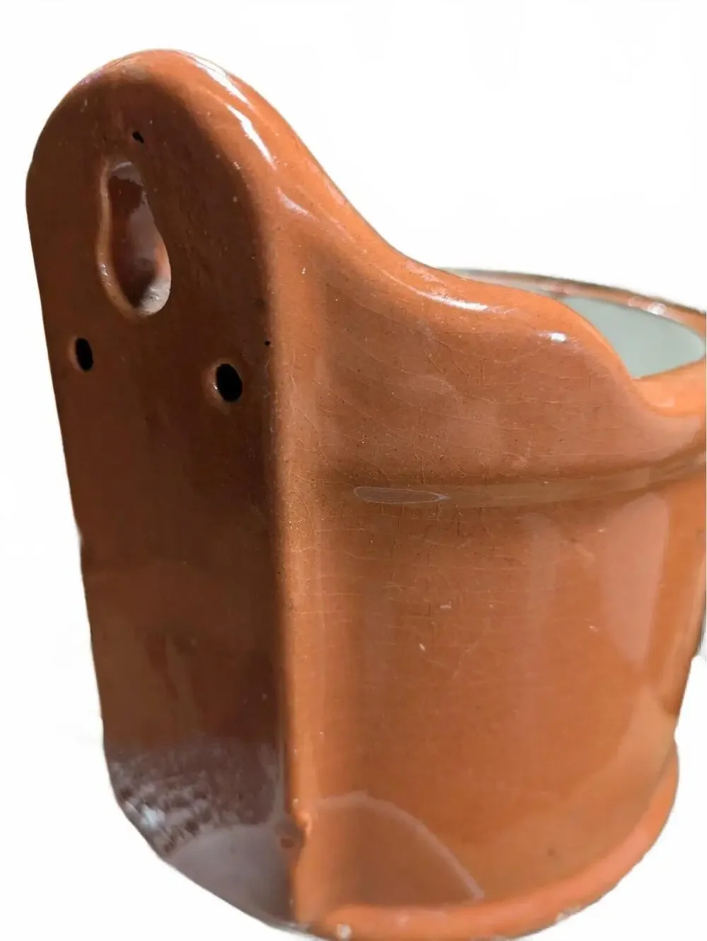Antique Ceramic Wall-Mounted Salt Container